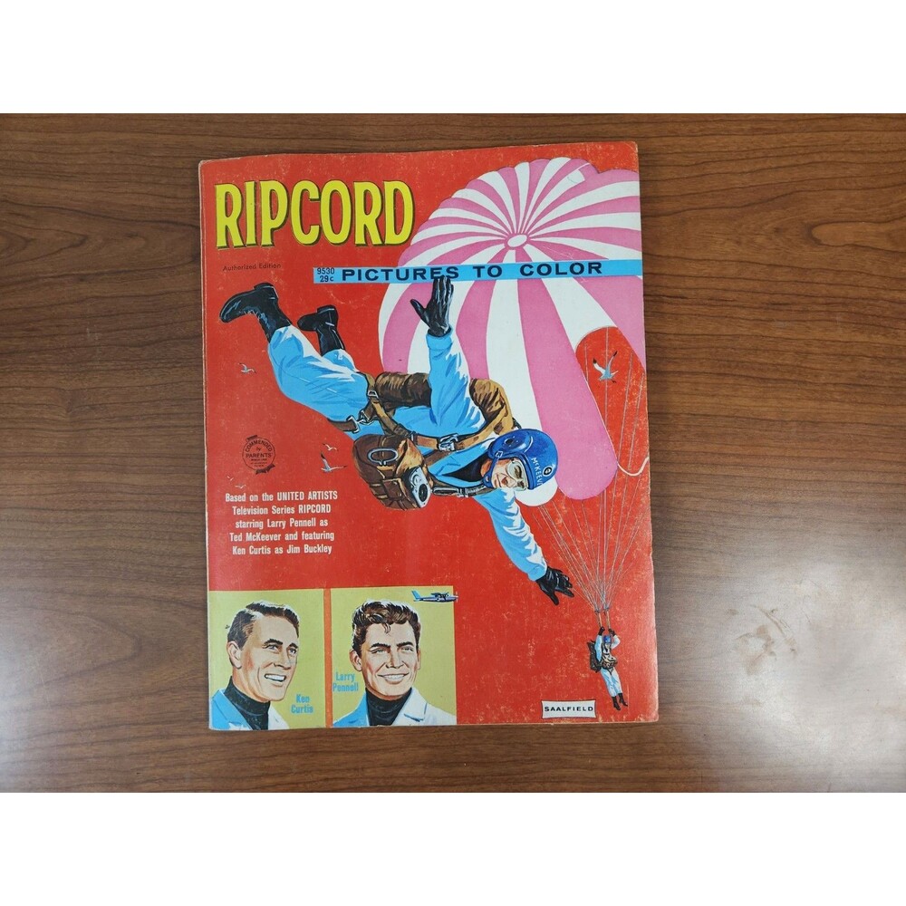 Vintage 1962 Ripcord Pictures to Color Saalfield TV Skydiving Coloring Book